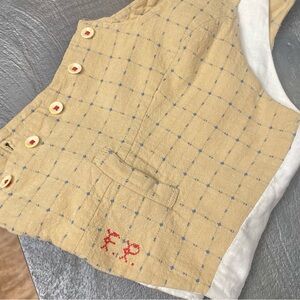 Free People Vintage Vest Embroidered Logo Size S
